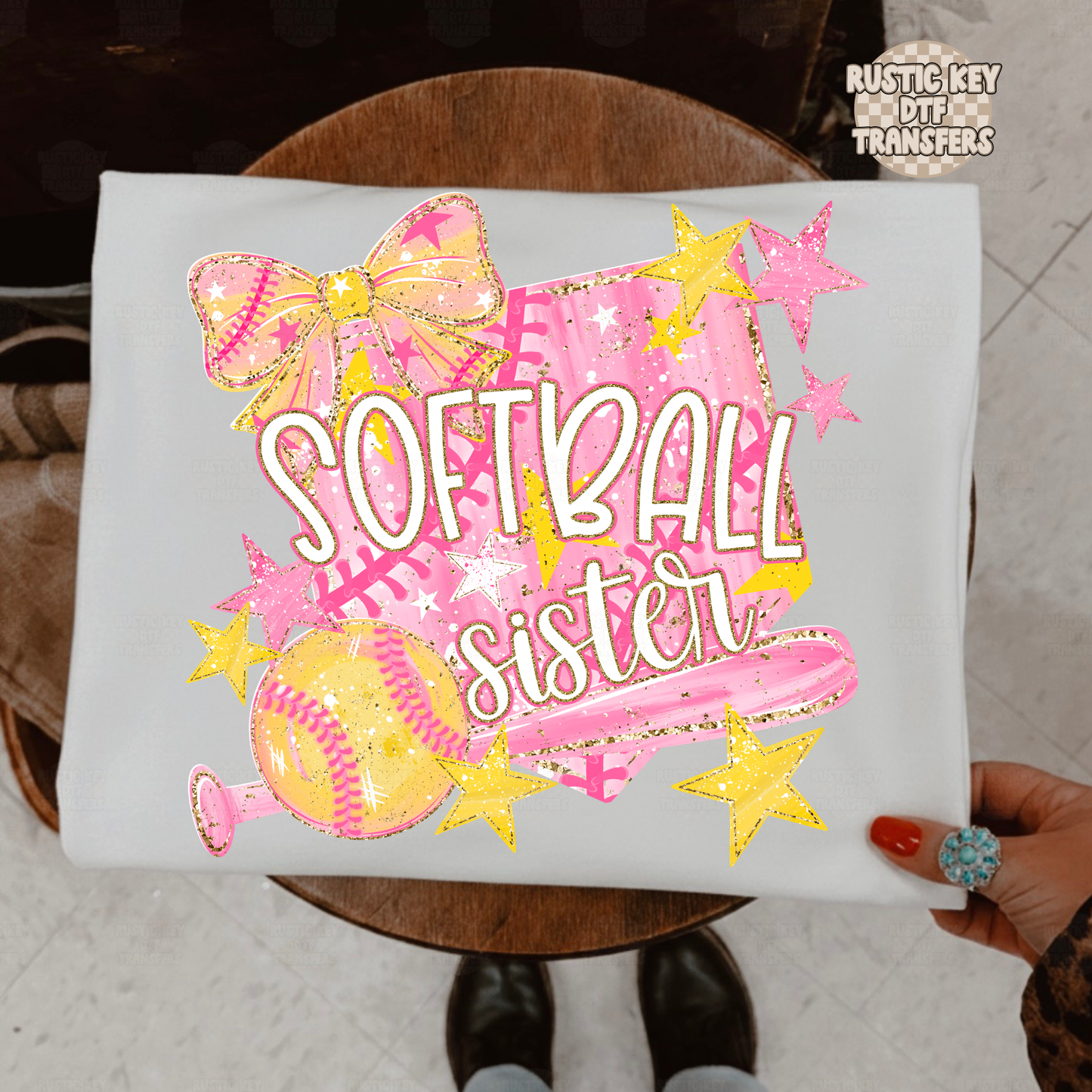 Softball sister DTF Transfer, Ready to Press