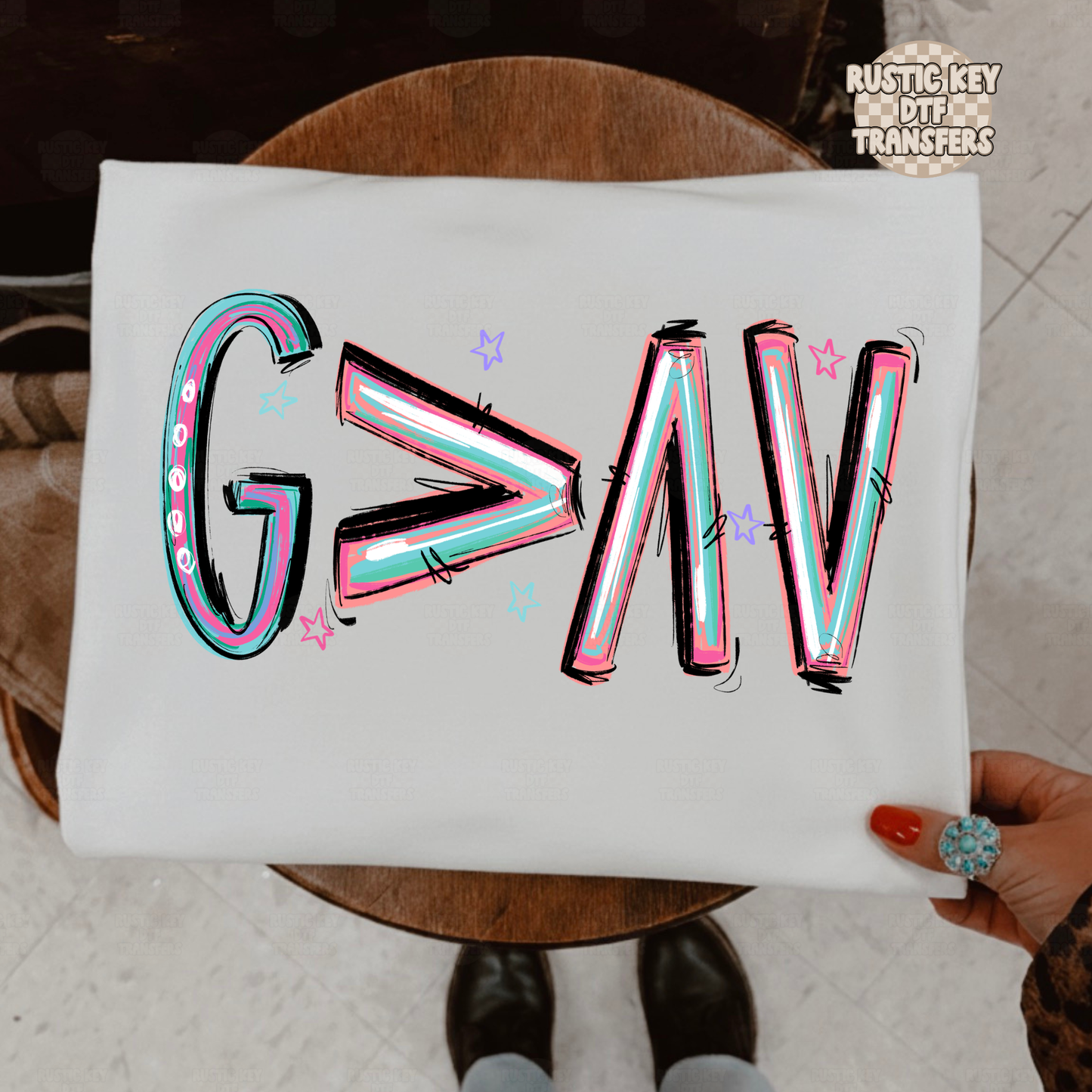 God is greater than the highs and lows DTF Transfer, Ready to Press
