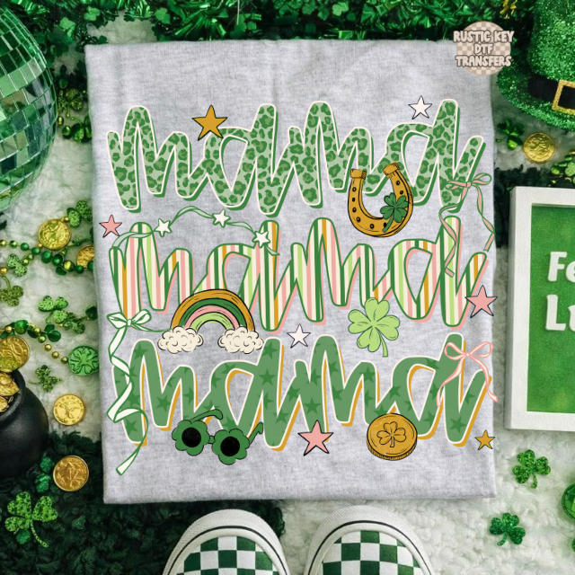 Mama St patricks DTF Transfer, Ready to Press