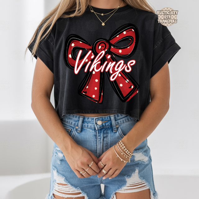 Vikings Polka dot bow DTF Transfer, Ready to Press