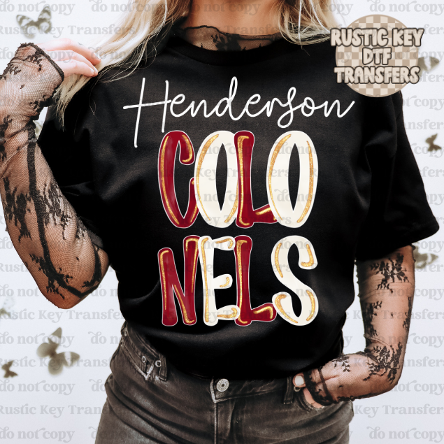 Henderson Colonels mascot DTF TRANSFER