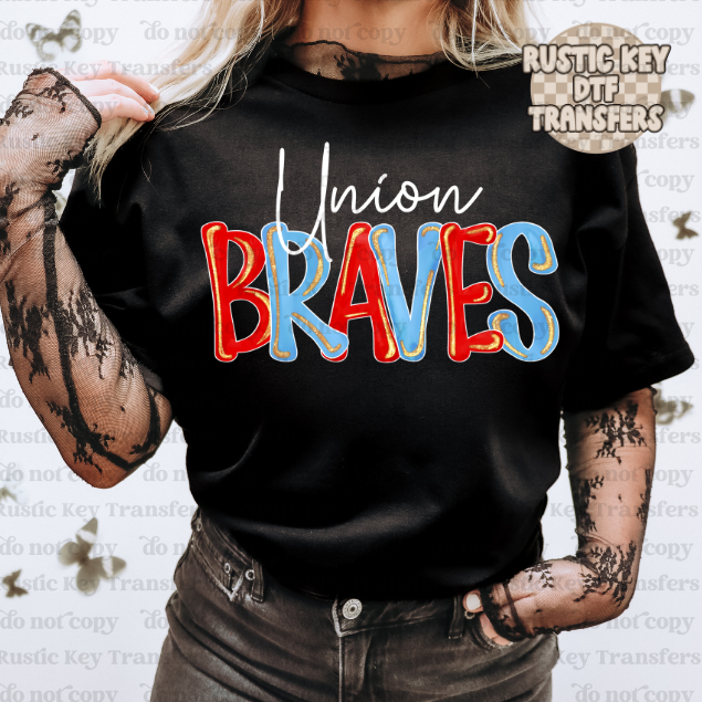 Union County braves mascot DTF TRANSFER
