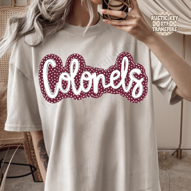 Colonels polka dot DTF Transfer, Ready to Press
