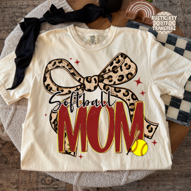 Preppy Softball Mom DTF Transfer, Ready to Press