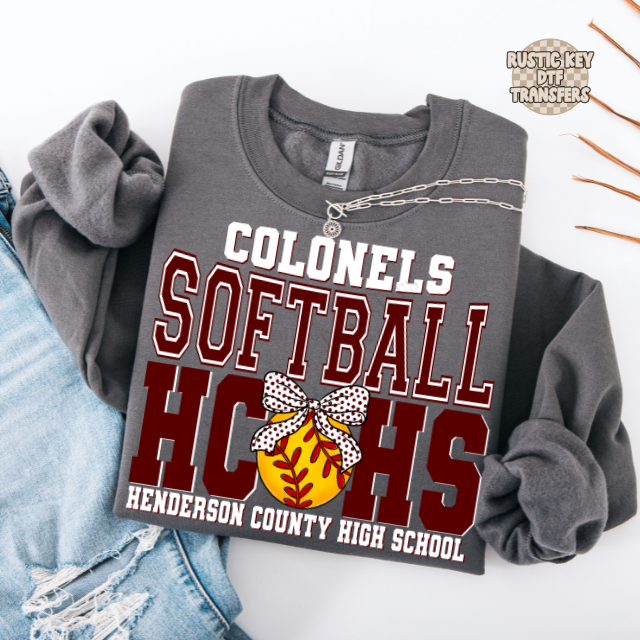 Henderson County Softball DTF Transfer, Ready to Press