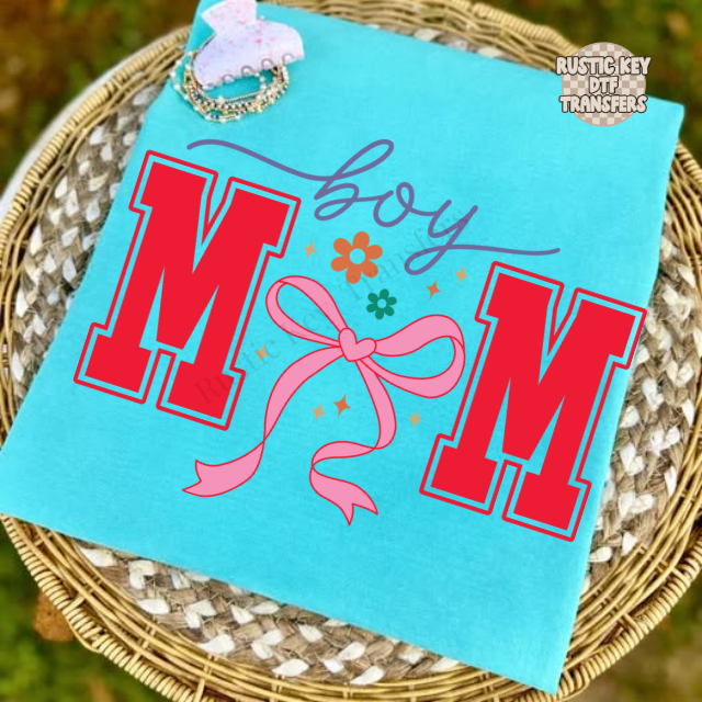 Boy mom coquette DTF Transfer, Ready to Press