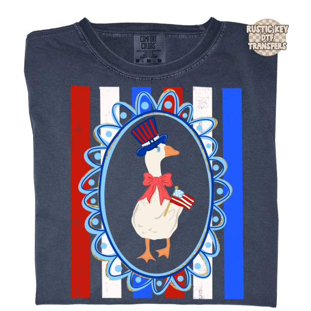 Patriotic goose girl DTF Transfer, Ready to Press