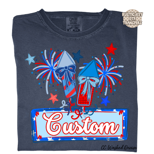 Custom Patriotic girl name plate DTF Transfer, Ready to Press