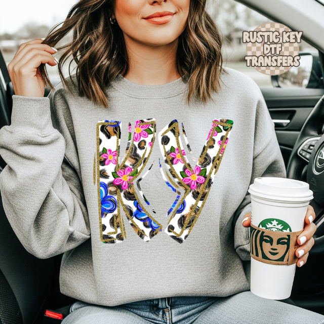 Floral KY DTF Transfer, Ready to Press