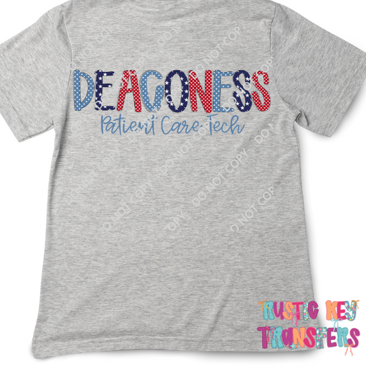 Deaconess Hospital Custom T-shirt Rustic Key Transfers