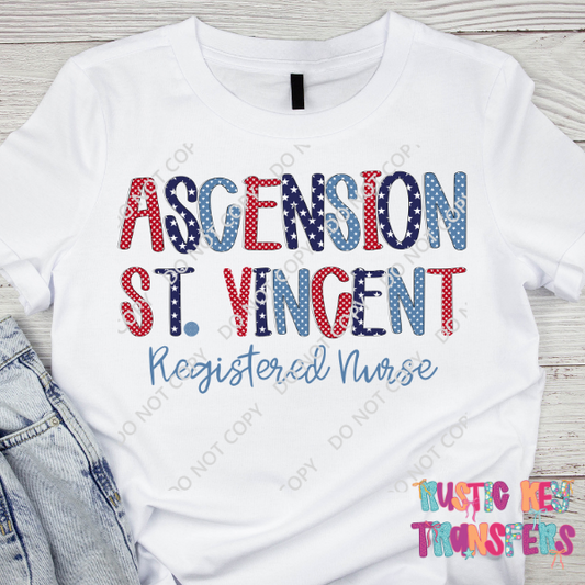 Ascension St. Vincent Custom T-shirt Rustic Key Transfers