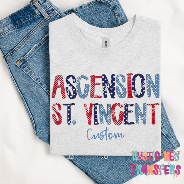 Ascension St. Vincent Custom T-shirt Rustic Key Transfers