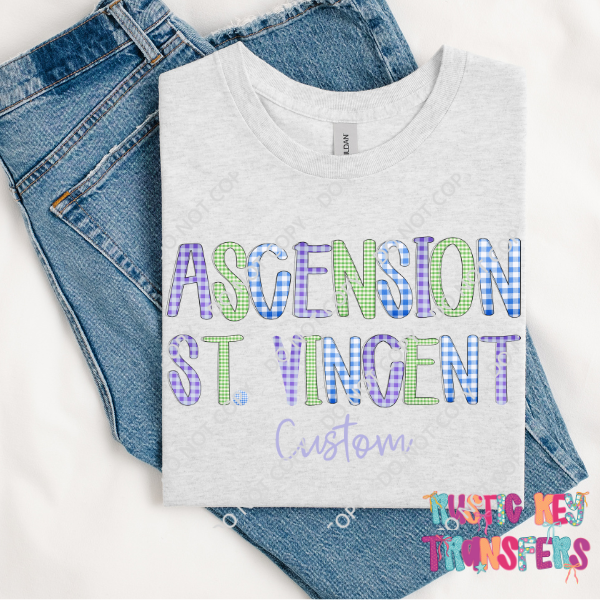Ascension St. Vincent Custom T-shirt Rustic Key Transfers