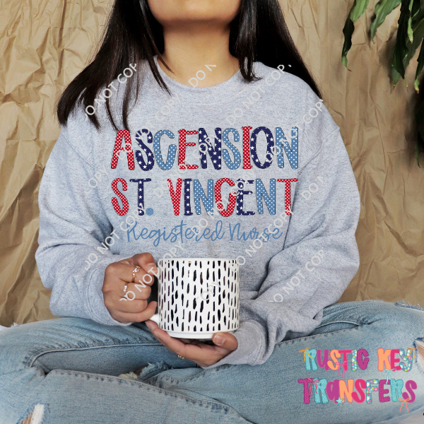 Ascension St. Vincent Custom crewneck sweatshirt Rustic Key Transfers