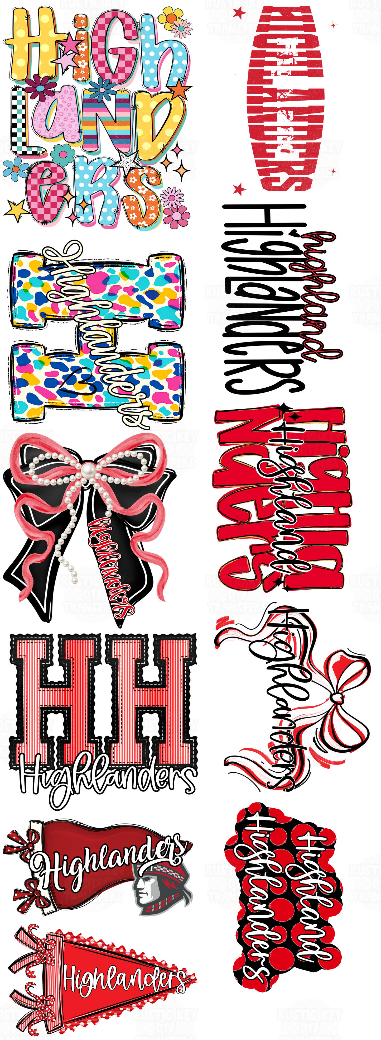 Highland Highlaanders 22x60 Premade Gang sheet 006 DTF Ready to Press