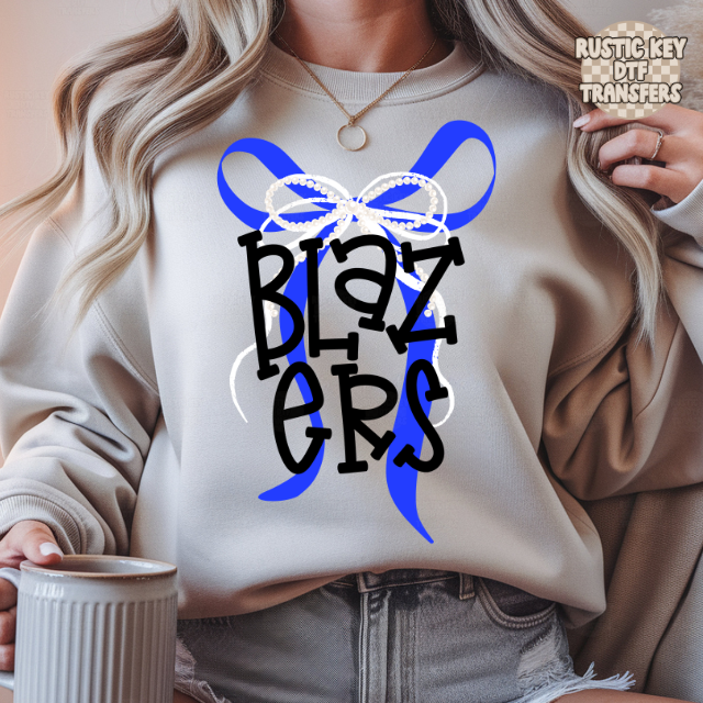 Blazers Pearl Bow DTF Transfer, Ready to Press