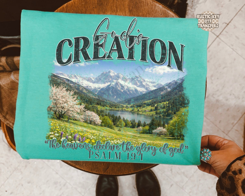 God's creation DTF Transfer, Ready to Press