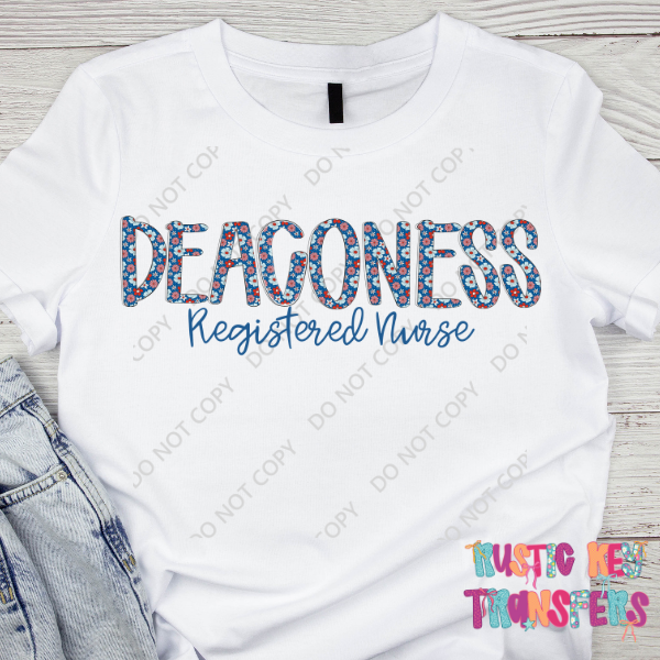 Deaconess Hospital Custom T-shirt Rustic Key Transfers