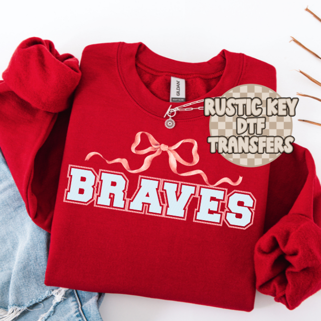 Union Braves seersucker bow DTF TRANSFER