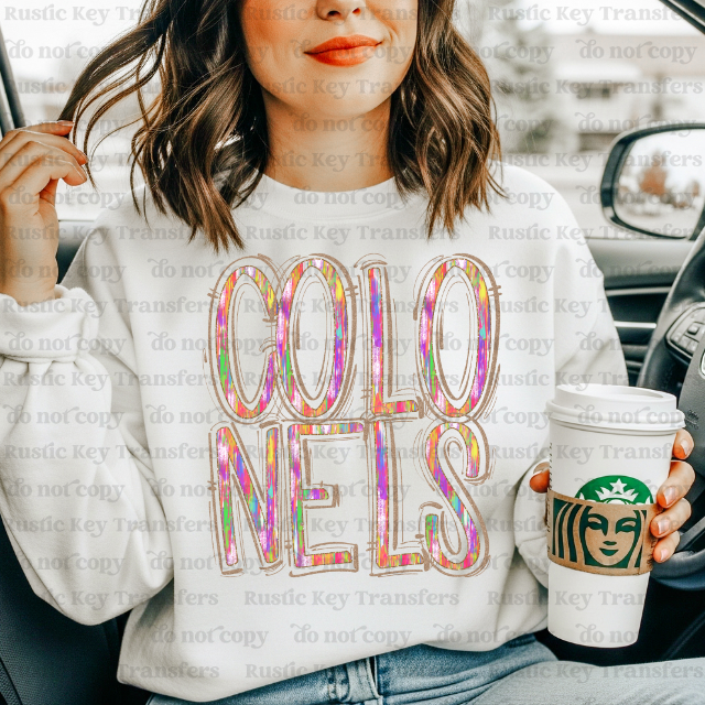 Colonels Spaced Out Painted DTF Transfer, Ready to Press