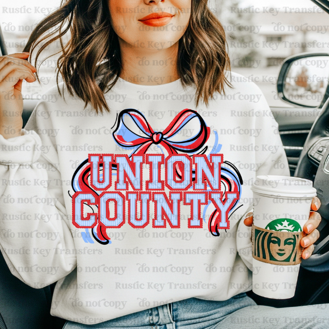 Union County Ribbon bow DTF Transfer, Ready to Press