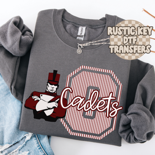 North Cadets seersucker mascot DTF TRANSFER