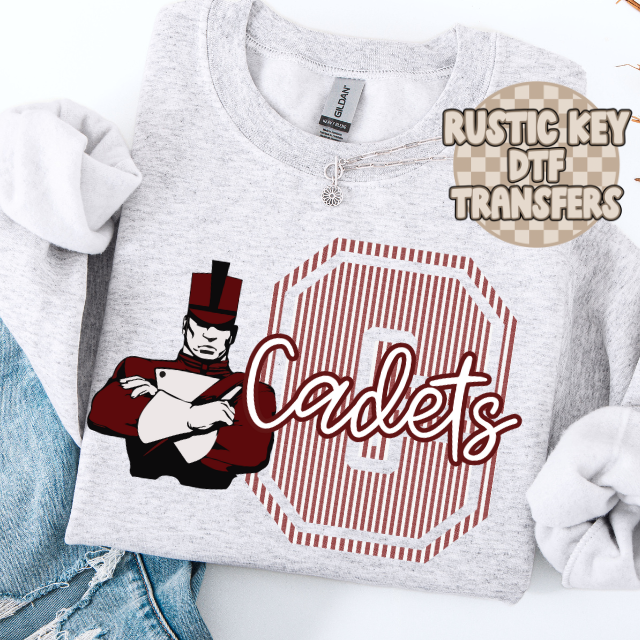 North Cadets seersucker mascot DTF TRANSFER
