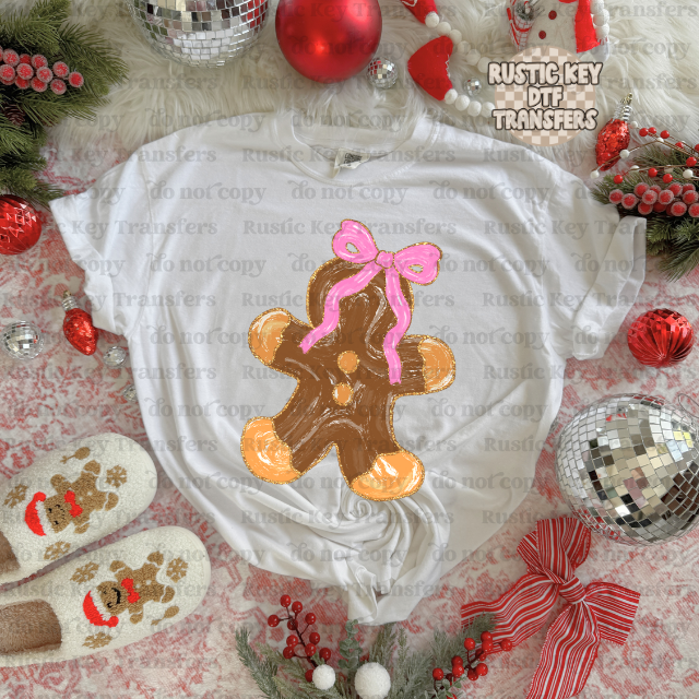 gingerbread DTF Transfer, Ready to Press