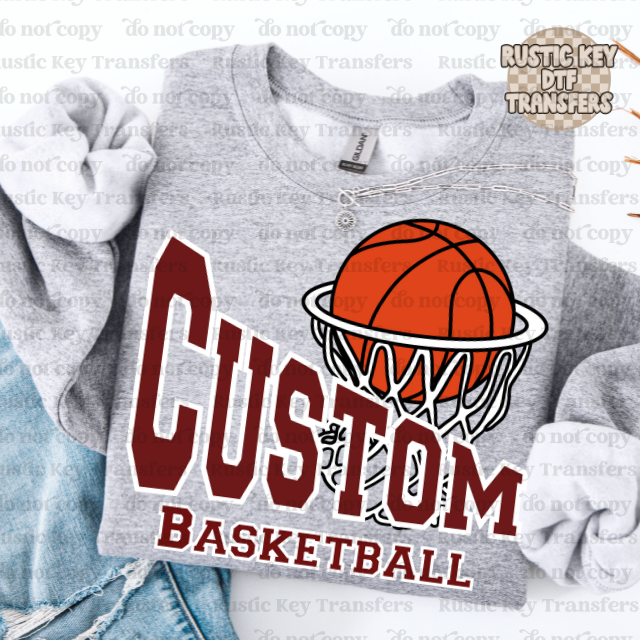 Custom Basketball DTF Transfer, Ready to Press
