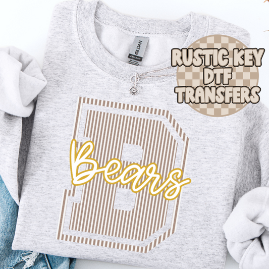 Central Bears seersucker DTF TRANSFER