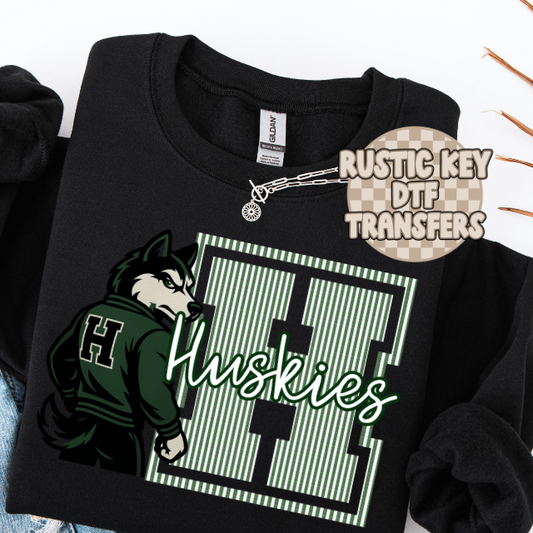 North Huskies seersucker mascot DTF TRANSFER