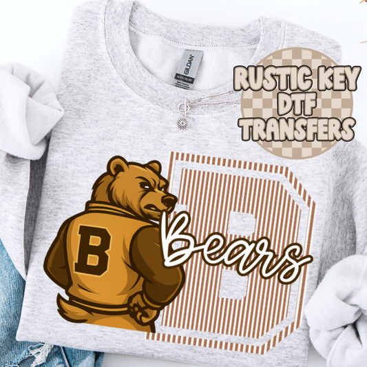 Central Bears seersucker mascot (Brown)DTF TRANSFER