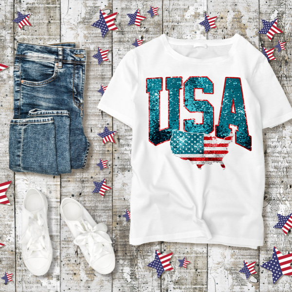 USA GLITTER DTF TRANSFER