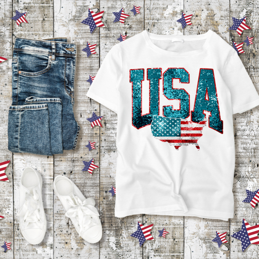 USA GLITTER DTF TRANSFER Rustic Key Transfers