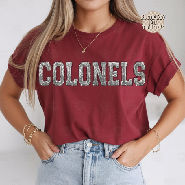 Colonels Sequins DTF Transfer, Ready to Press