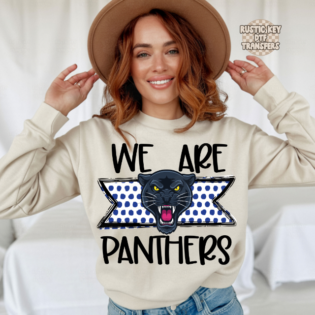 We are Panthers (Royal) DTF Transfer, Ready to Press