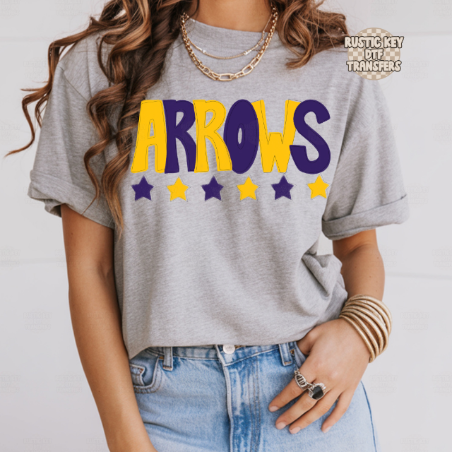 Arrows stars DTF Transfer, Ready to Press