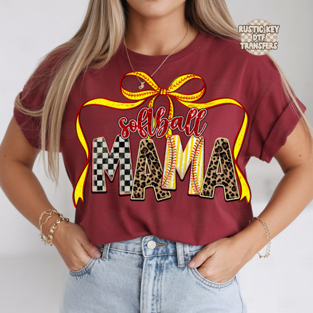 Softball mama DTF Transfer, Ready to Press