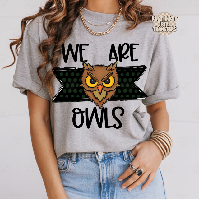 We are Owls DTF Transfer, Ready to Press