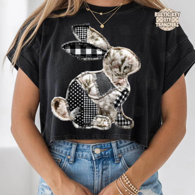 Faux easter bunny DTF Transfer, Ready to Press