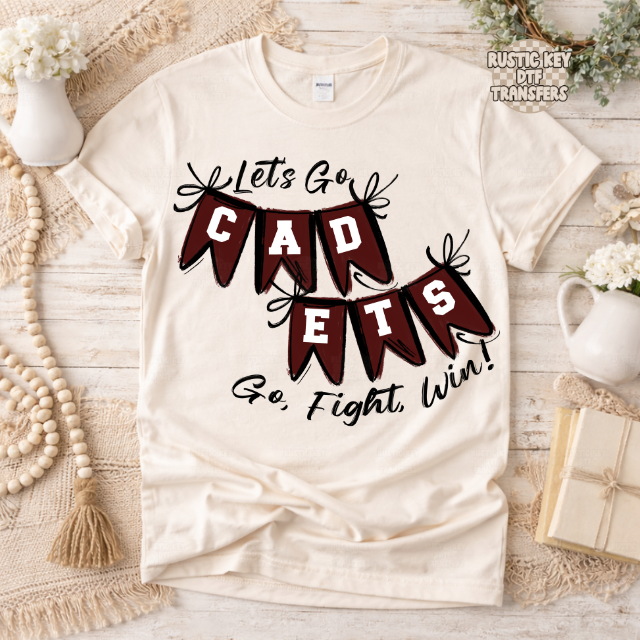 Cadets Spirit Pennants DTF Transfer, Ready to Press