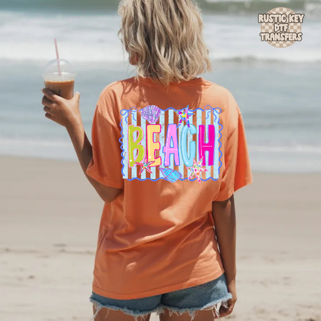 Beach DTF Transfer, Ready to Press Rustic Key Transfers