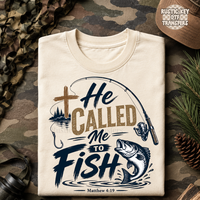 He called me to fish DTF Transfer, Ready to Press Rustic Key Transfers