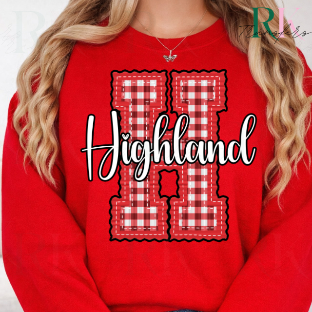 Highland gingham DTF Transfer, Ready to Press Rustic Key Transfers