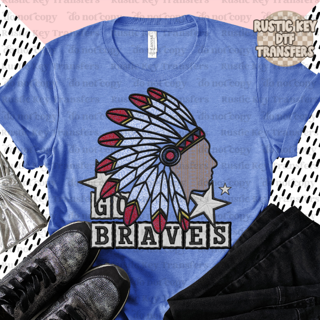 Go Braves Lace DTF Transfer, Ready to Press