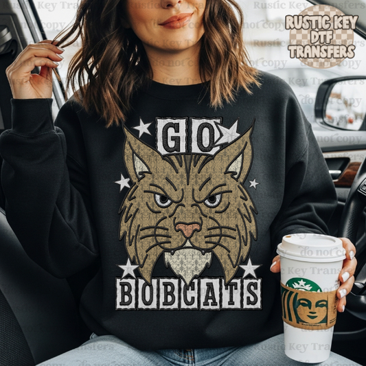 Go Bobcats Lace DTF Transfer, Ready to Press