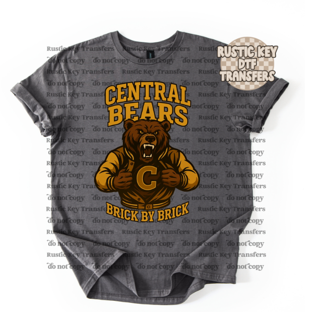 Central bears brick by brick Football Gildan Softstyle T-Shirt