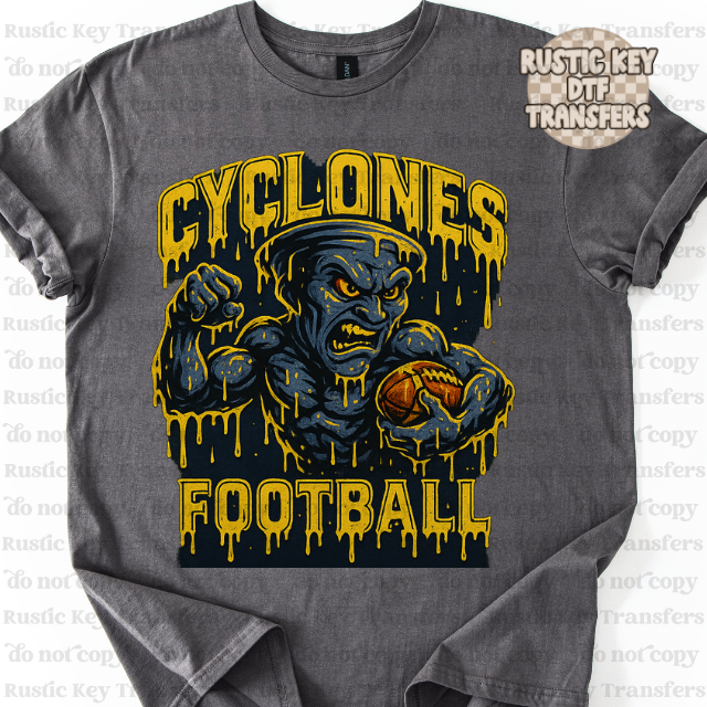 Flexing Cyclones Football Gildan Tshirt