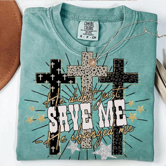Jesus he didn't just save me DTF TRANSFER Rustic Key Transfers