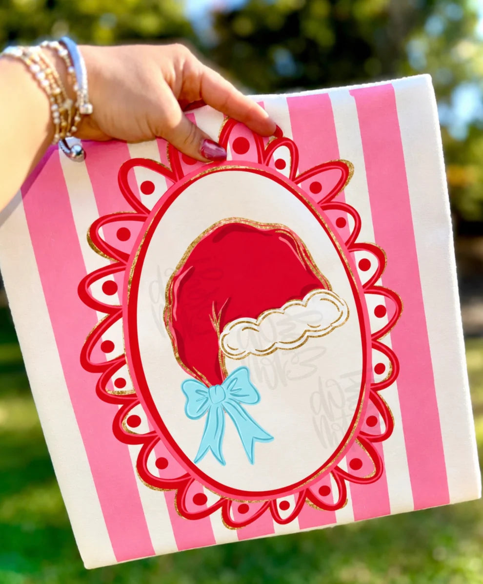 Santa hat DTF Transfer, Ready to Press Rustic Key Transfers